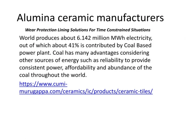 Alumina ceramic manufacturers