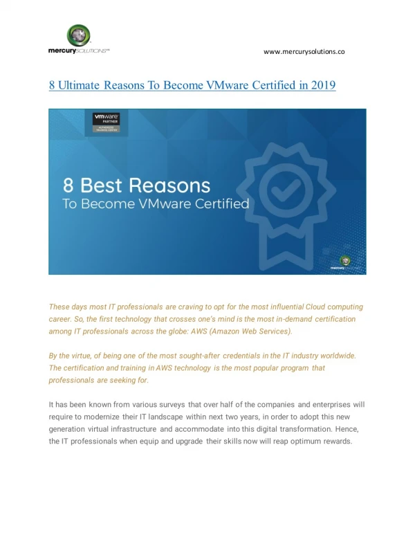 Reasons to Become VMware Certified!