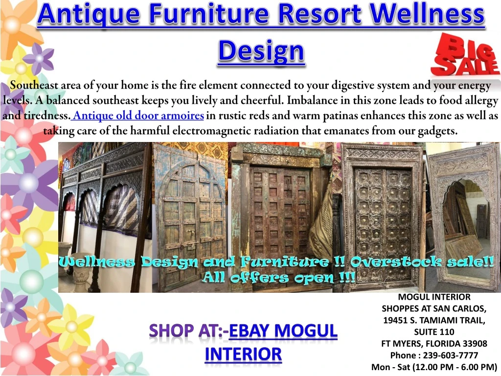 antique furniture resort wellness design