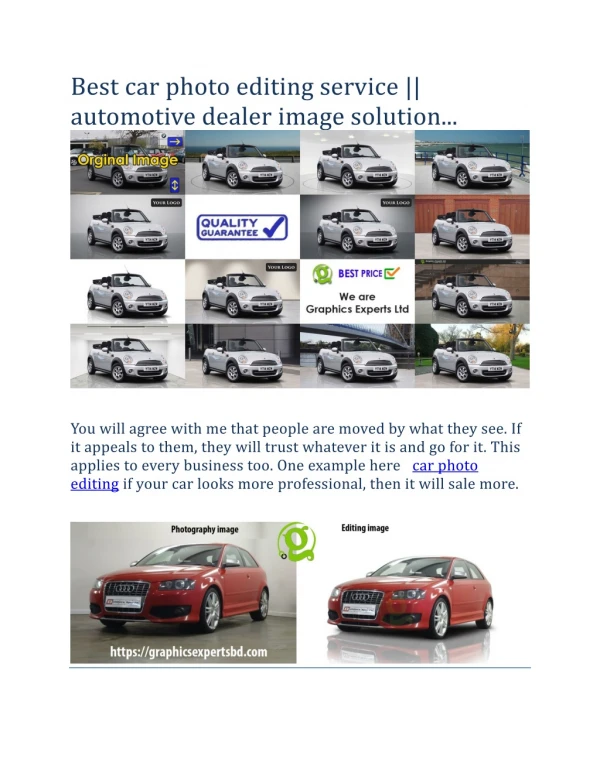 Best car photo editing service automotive dealer image solution