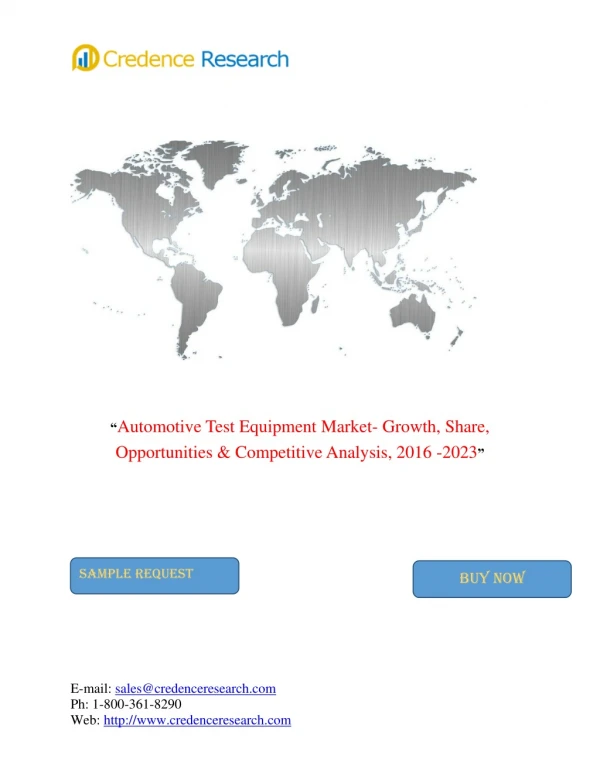 Automotive Test Equipment Market Expected Reach US$ 675 Mn by 2023