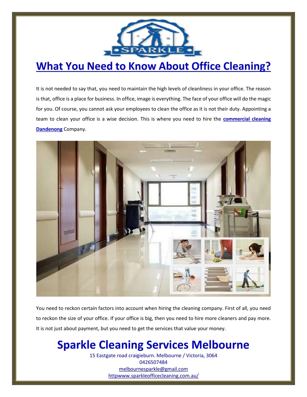 what you need to know about office cleaning
