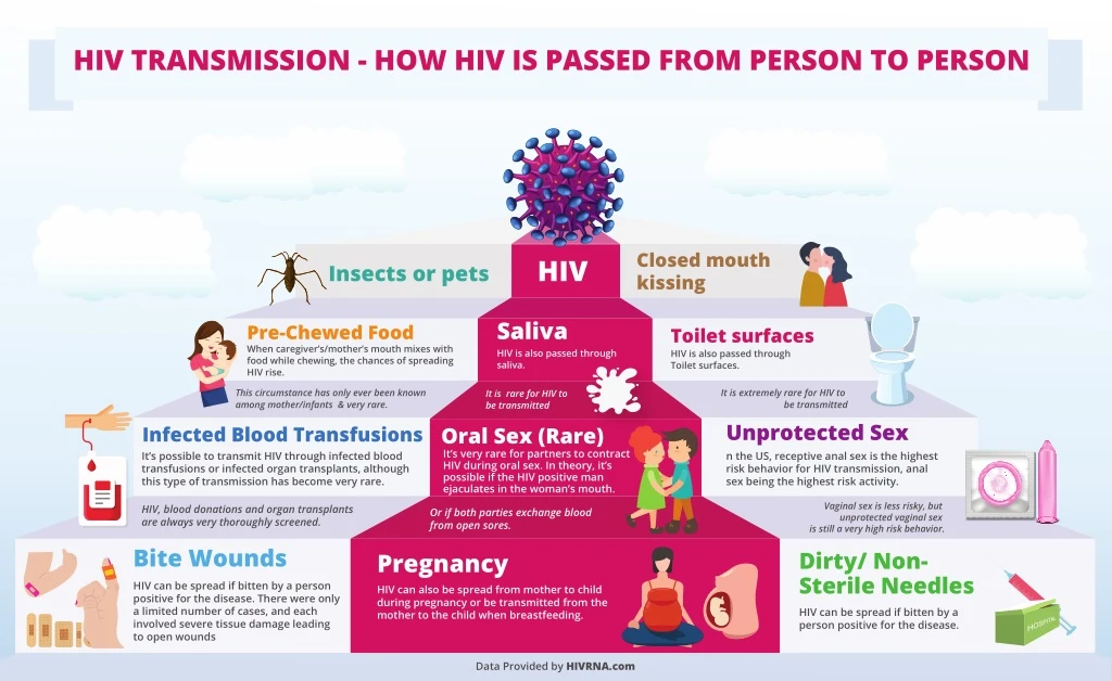 hiv transmission how hiv is passed from person