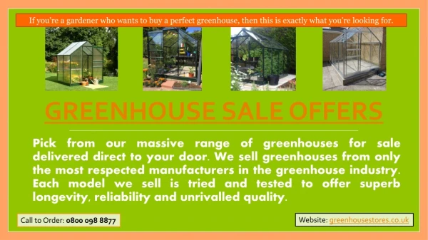 Greenhouse Sale Offers||greenhousestores.co.uk||448000988877