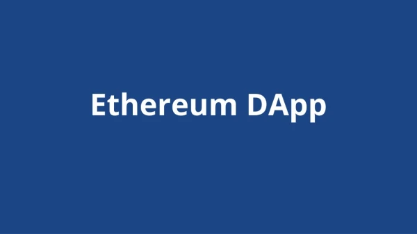Ethereum dApp Development Services