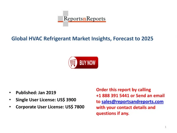 HVAC Refrigerant Market, Growth, Future Prospects and Competitive Analysis, 2014-2025.