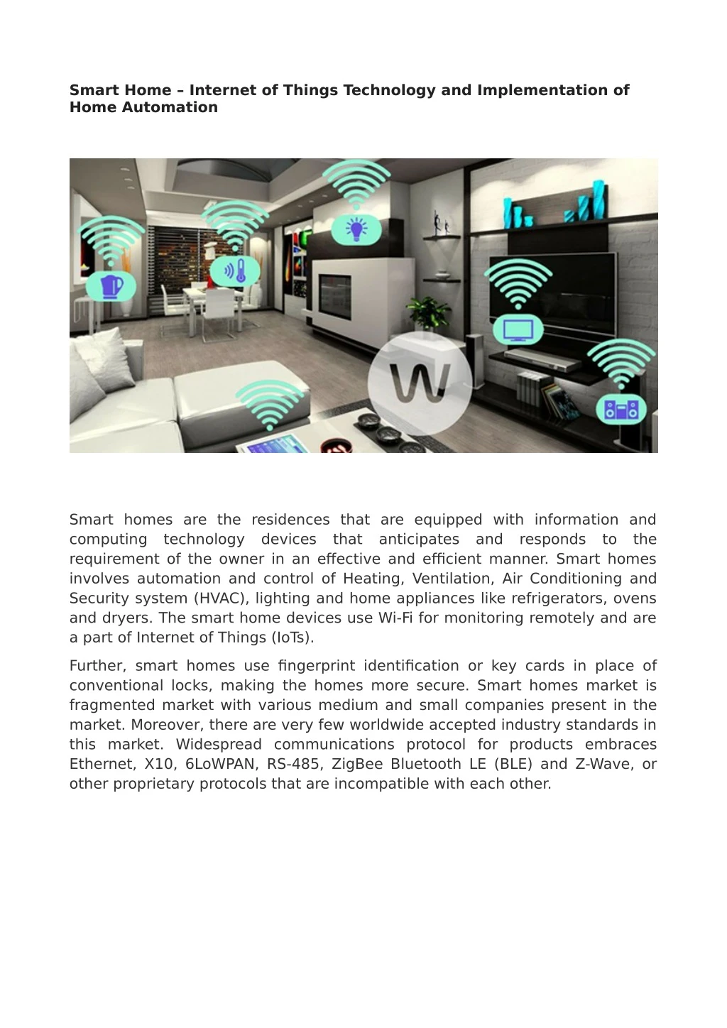 smart home internet of things technology