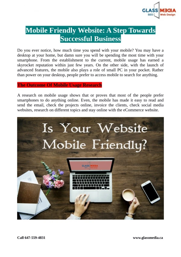 Mobile Friendly Website: A Step Towards Successful Business