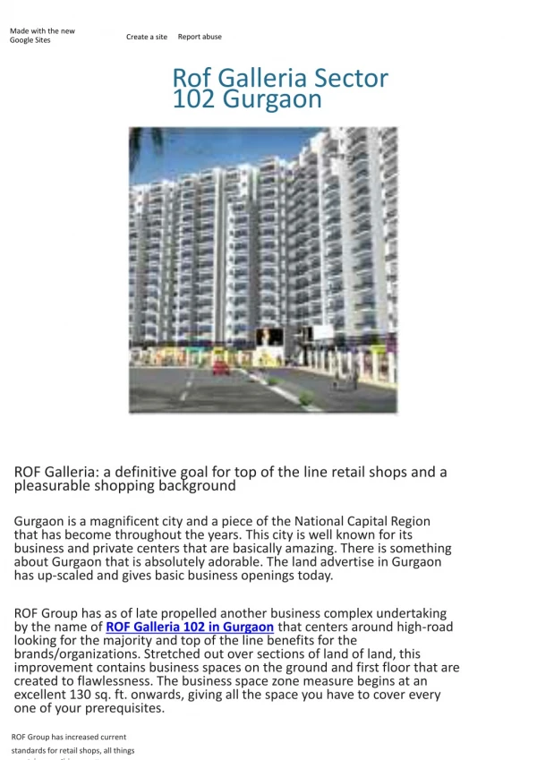 Rof galleria 102 gurgaon