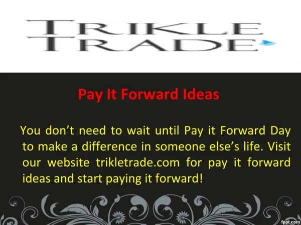 pay it forward ideas