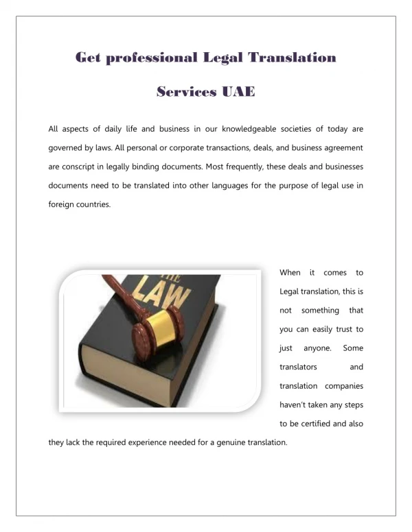 Legal Translation offices in Dubai