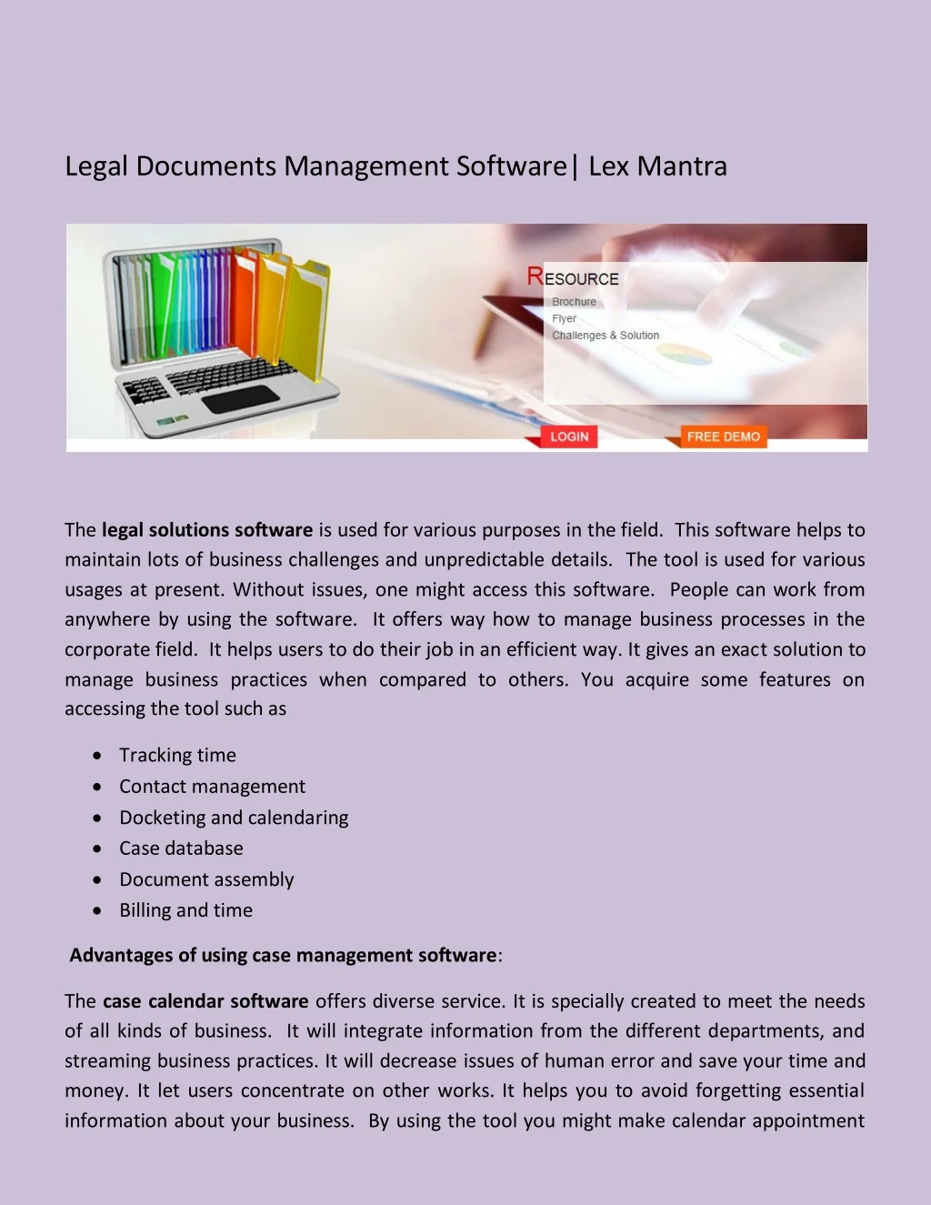 legal documents management software lex mantra