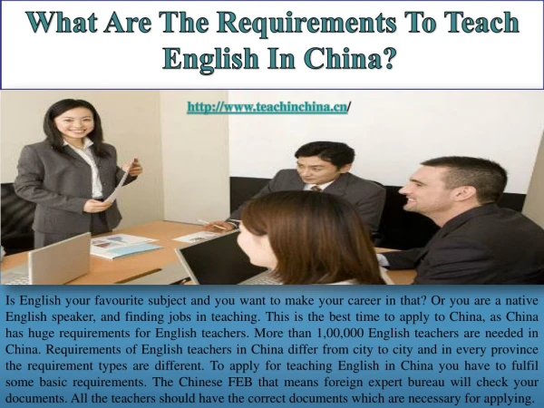 What Are The Requirements To Teach English In China?