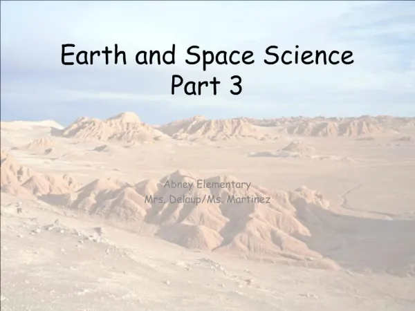 Earth and Space Science Part 3