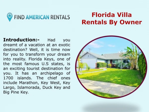 Florida villa rentals by owner