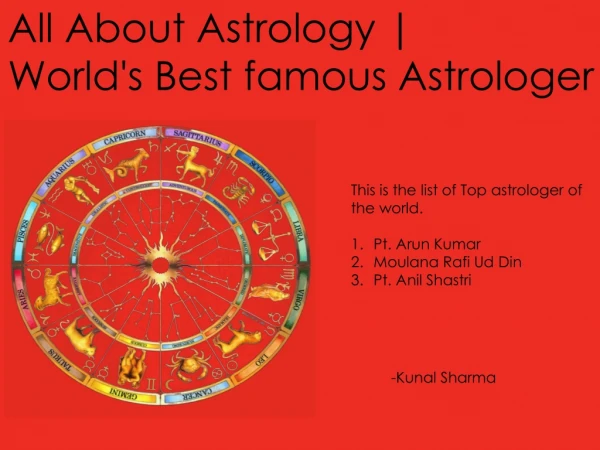 All About Astrology | World's Best famous Astrologer