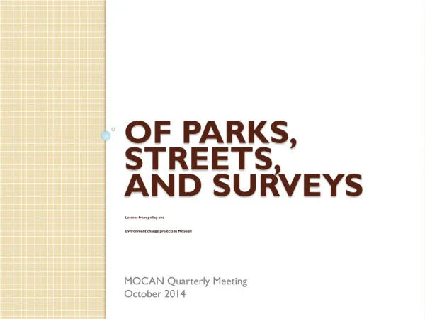 Of parks, streets, and surveys