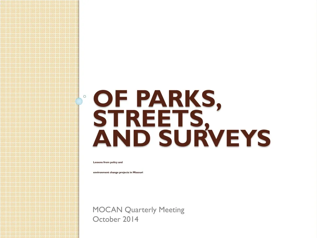 of parks streets and surveys