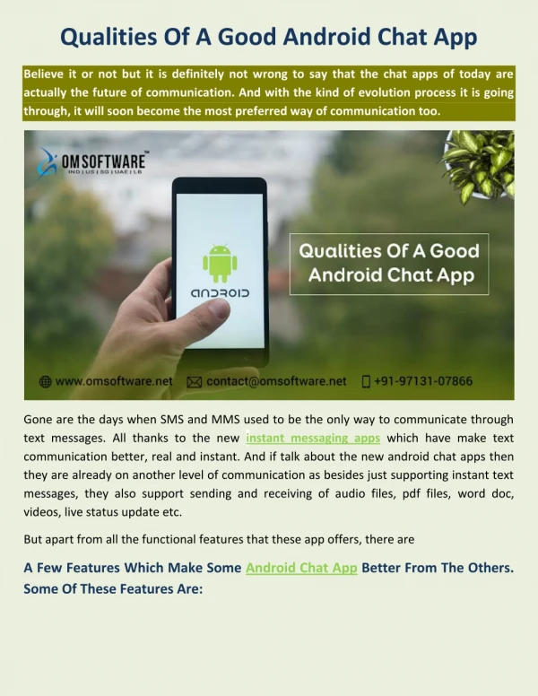 Qualities Of A Good Android Chat App