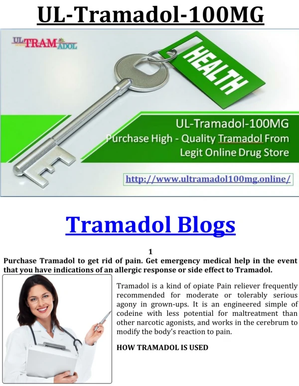 Buy Tramadol 100mg No Rx - Buy Ultram Online | Ultram Doses