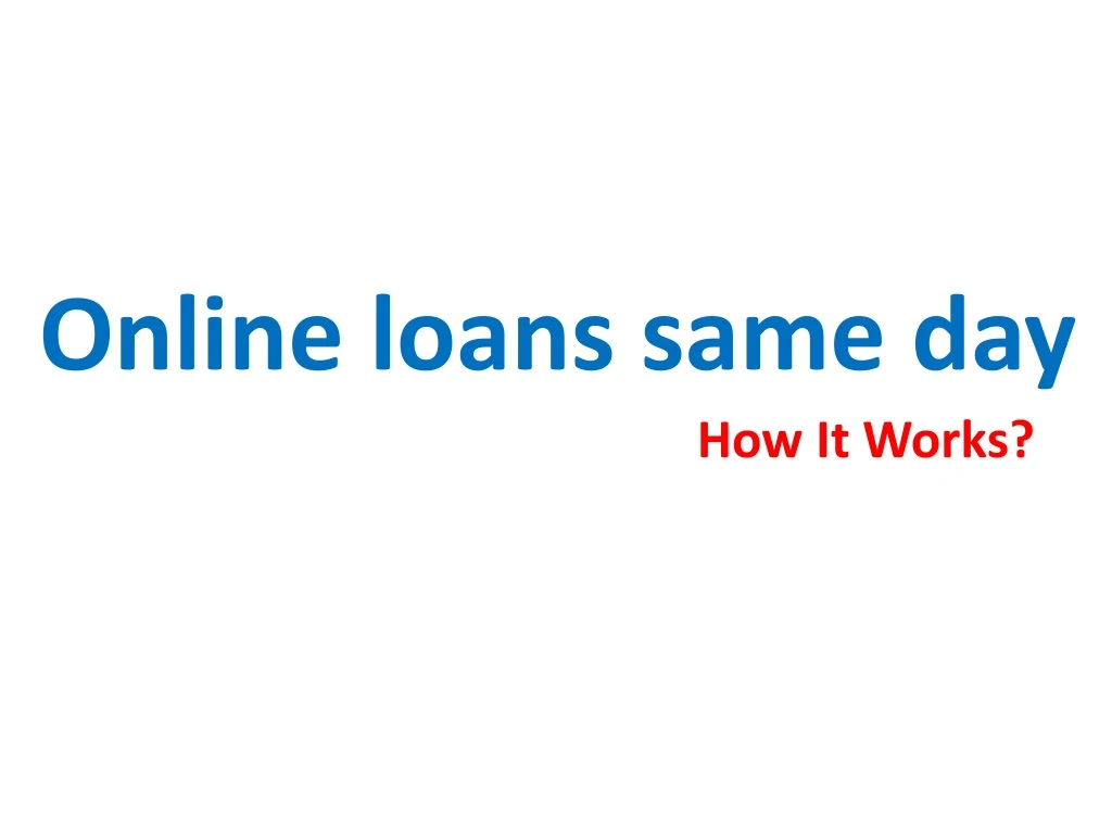 online loans same day