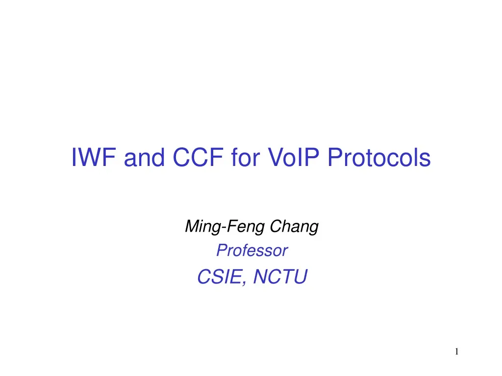iwf and ccf for voip protocols