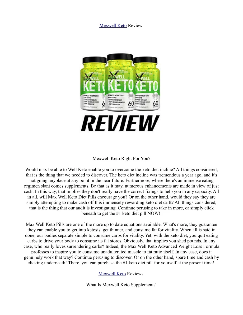 mexwell keto review