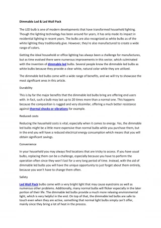 Dimmable Led & Led Wall Pack - slide 1