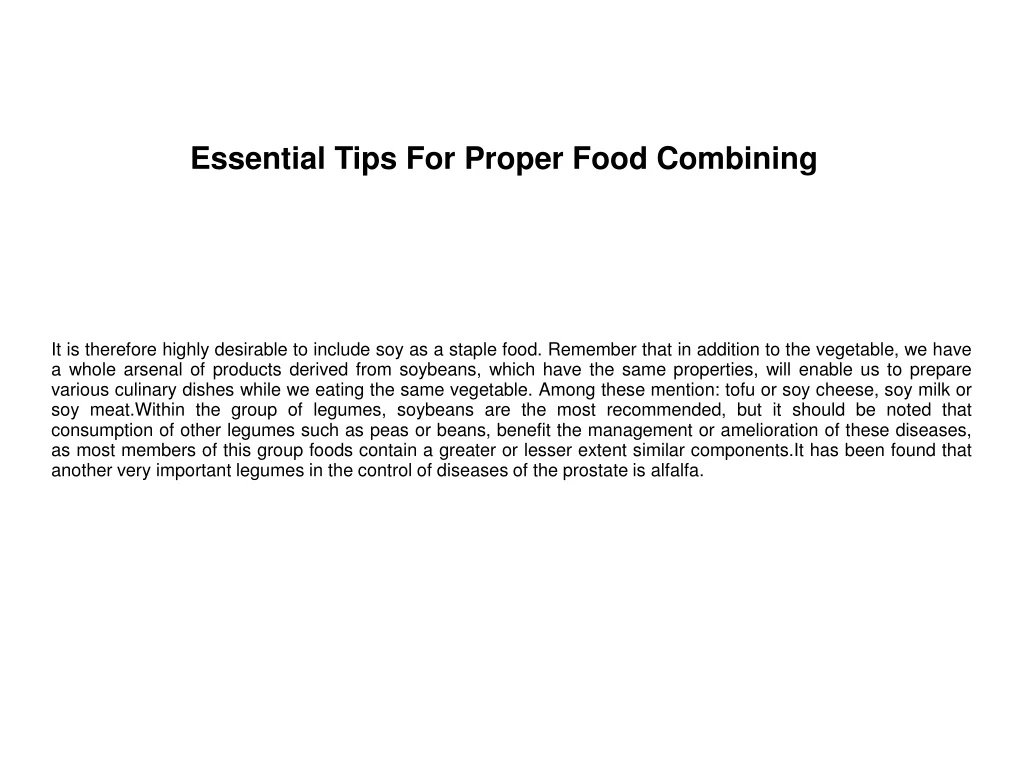essential tips for proper food combining