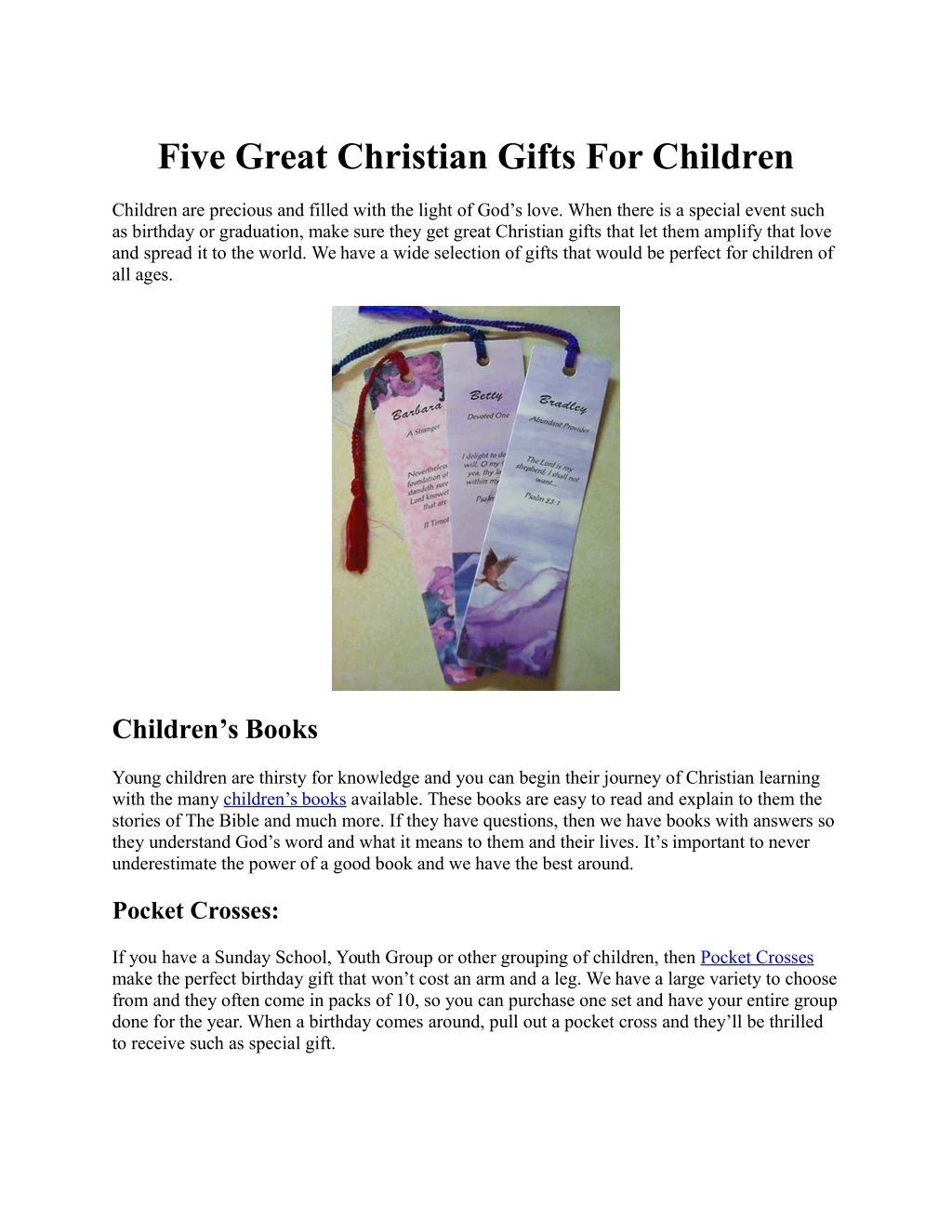 five great christian gifts for children
