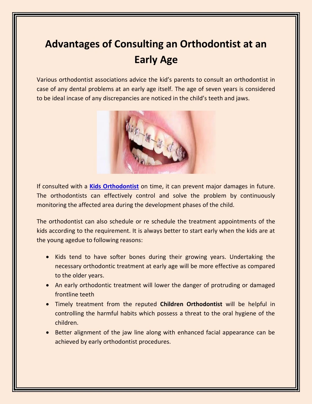 advantages of consulting an orthodontist