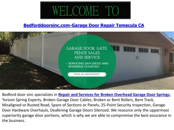 Bedforddoorsinc.com-Residential Garage Door Repair Temecula CA