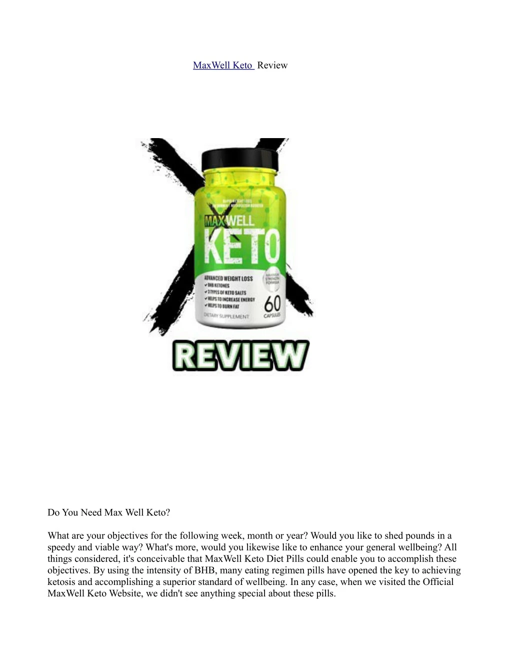 maxwell keto review