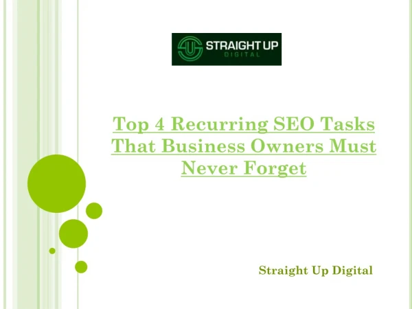 Top 4 Recurring SEO Tasks That Business Owners Must Never Forget