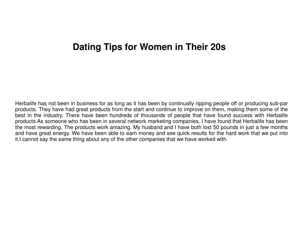 dating tips for women in their 20s