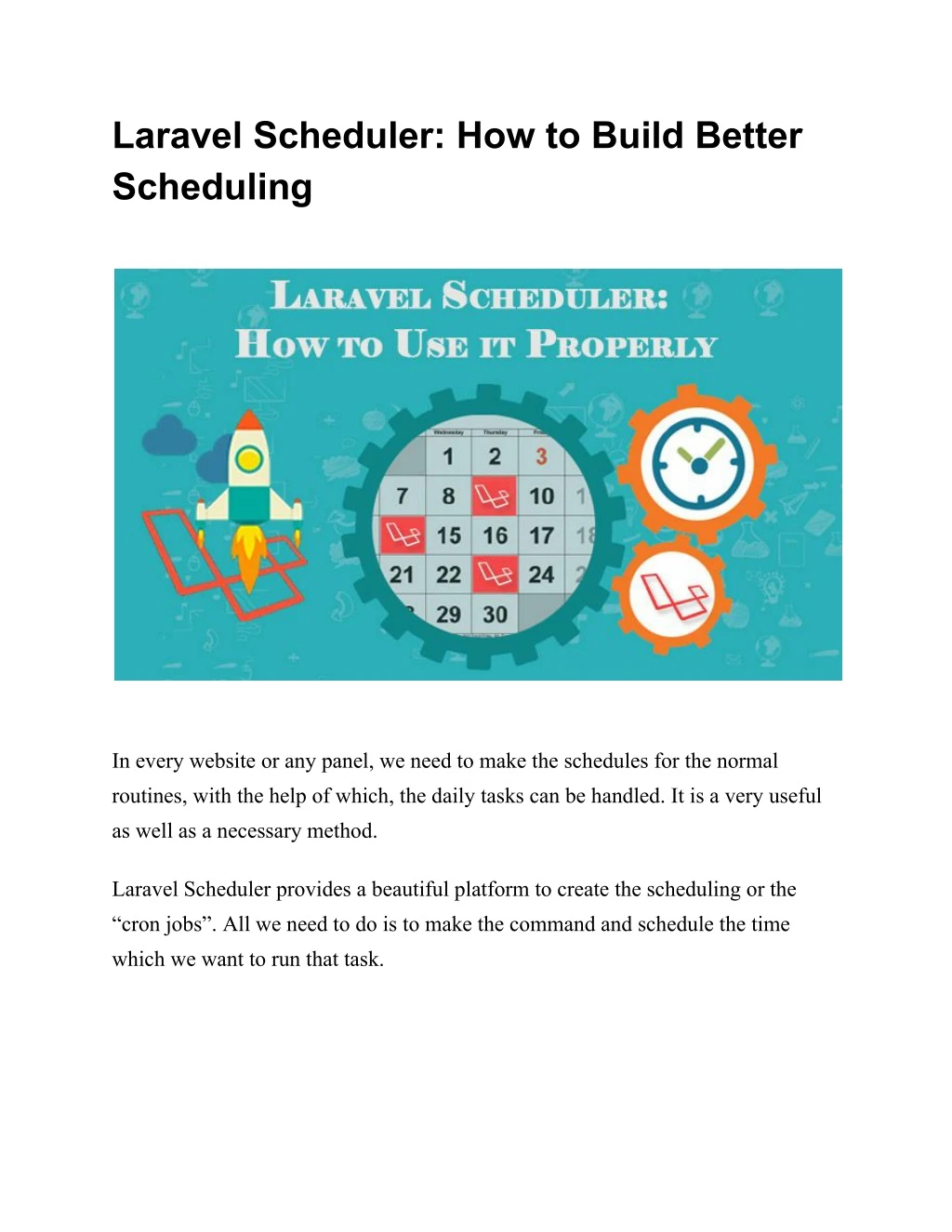 laravel scheduler how to build better scheduling