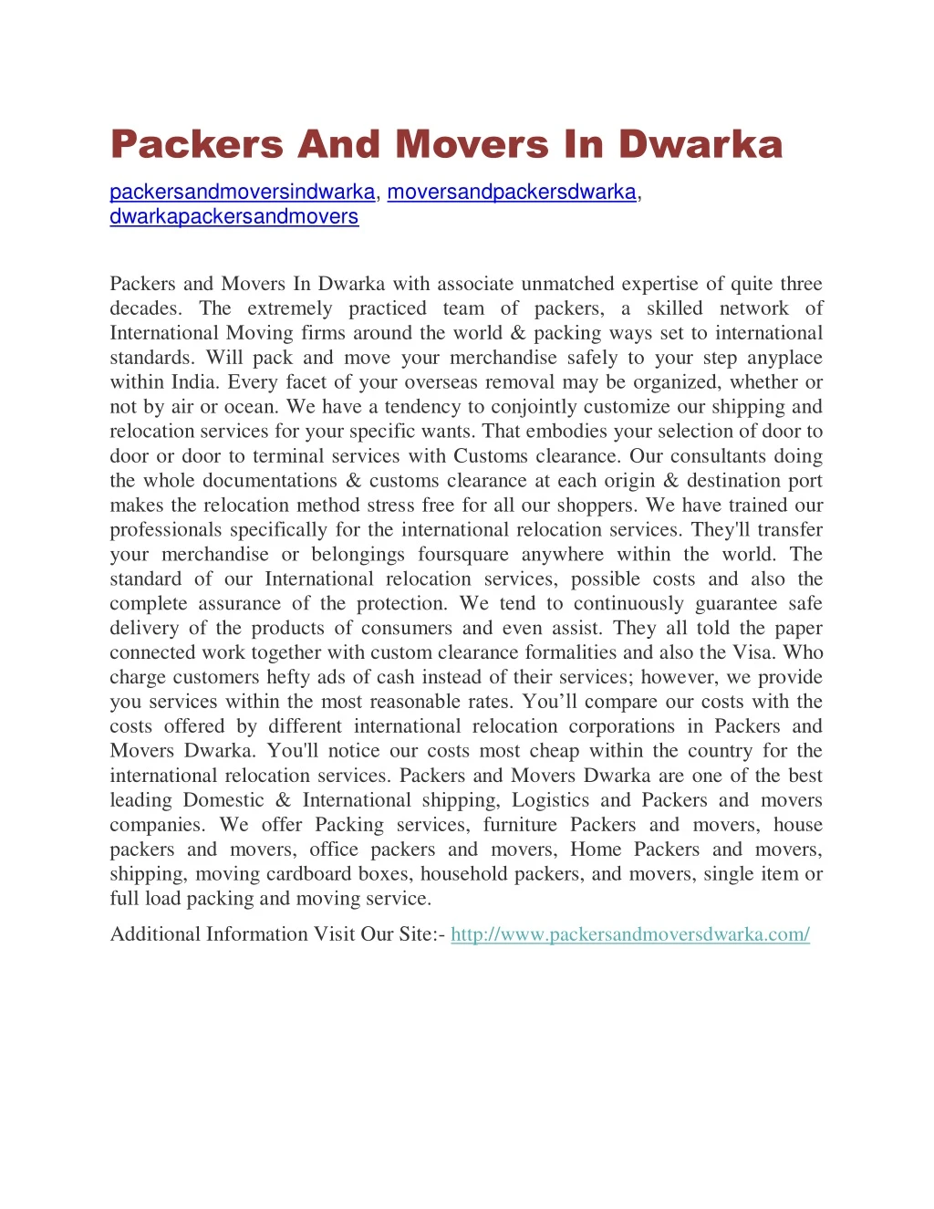 packers and movers in dwarka