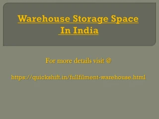THE IMPORTANCE OF WAREHOUSING TO YOUR BUSINESS - slide 1