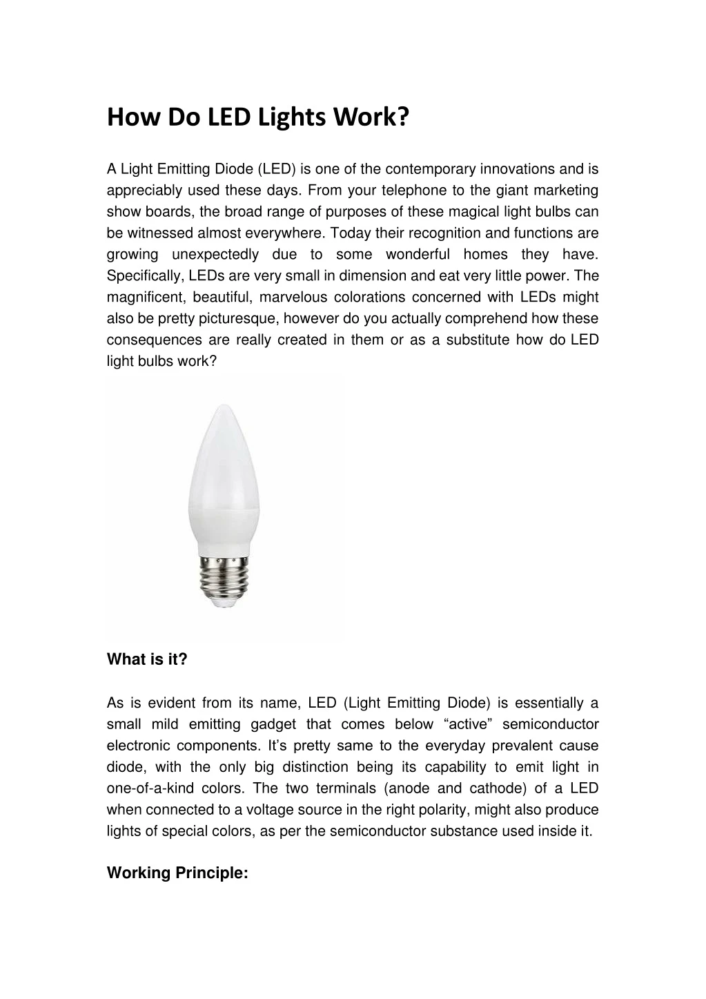 how do led lights work a light emitting diode