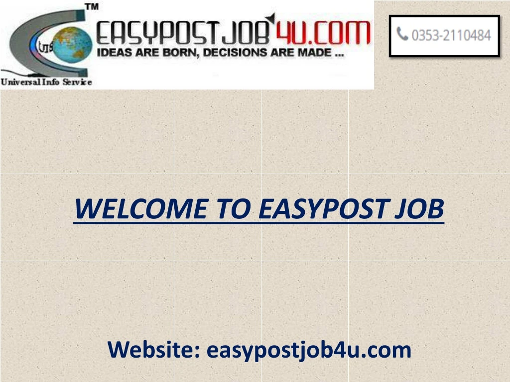 welcome to easypost job