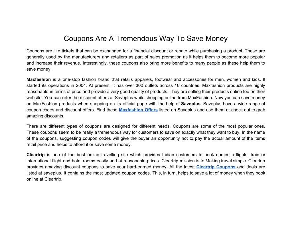coupons are a tremendous way to save money
