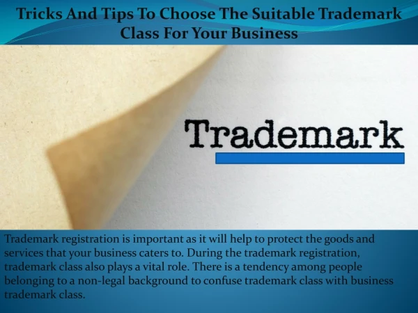 Tricks And Tips To Choose The Suitable Trademark Class For Your Business