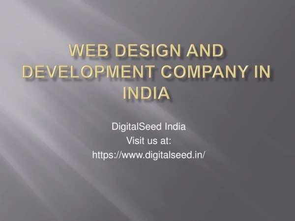 Website Design Company in India | Web design & development agency in India | DigitalSeed India