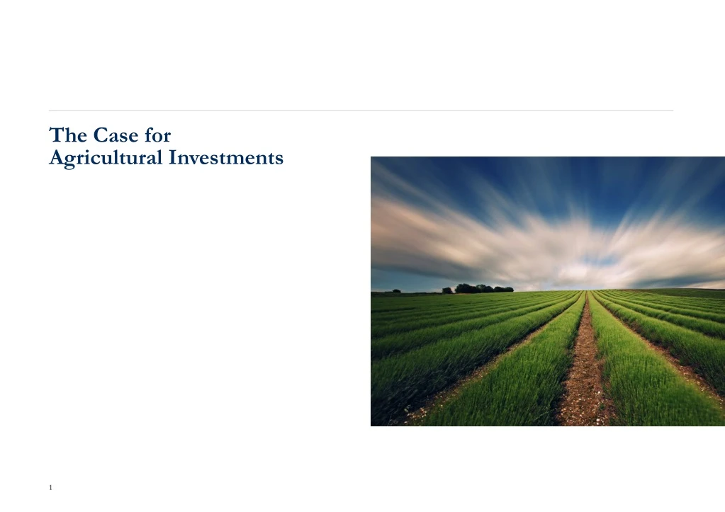 the case for agricultural investments