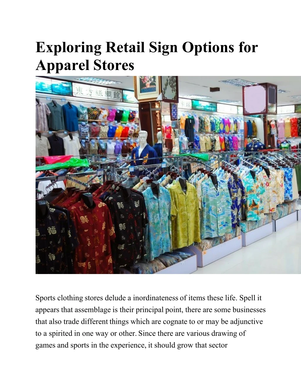exploring retail sign options for apparel stores