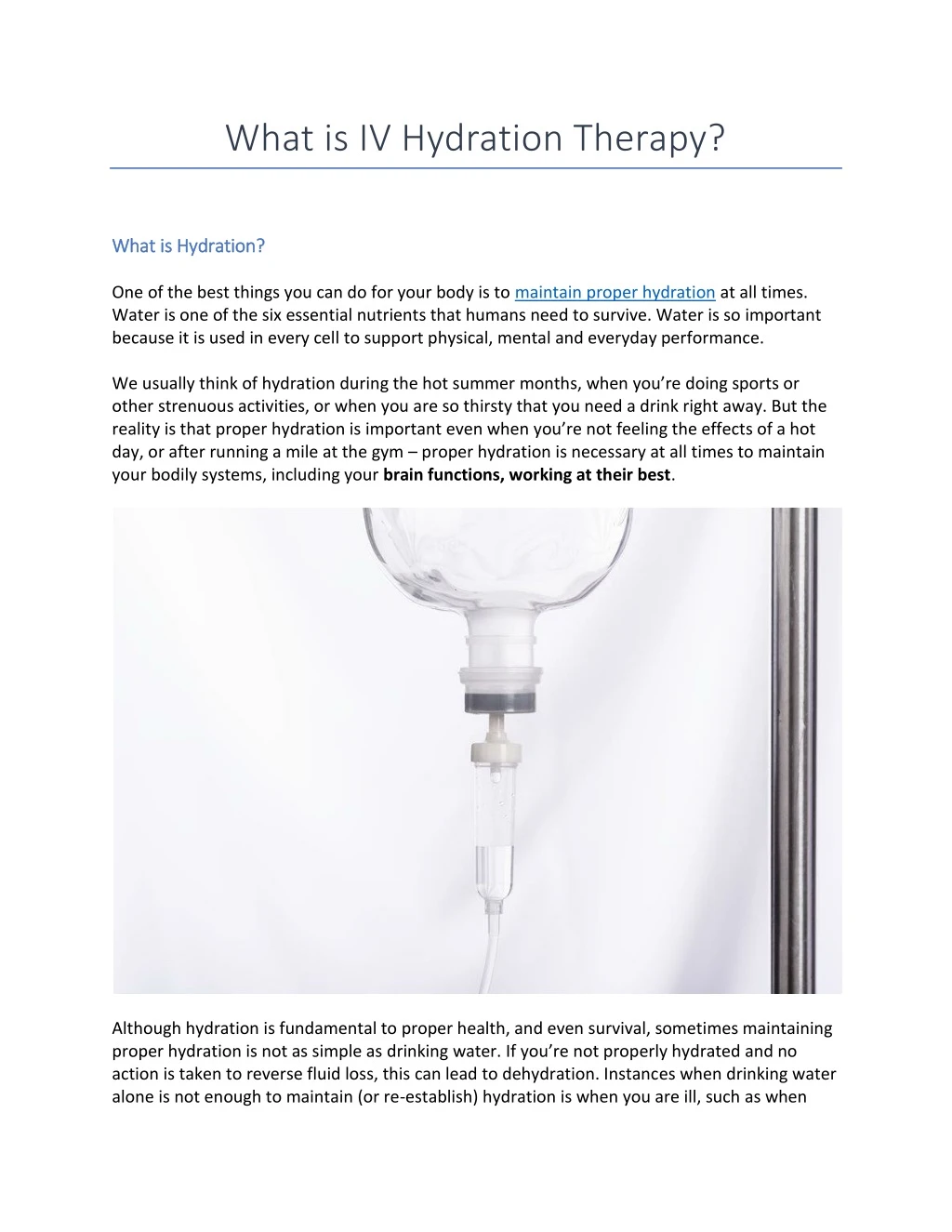 what is iv hydration therapy