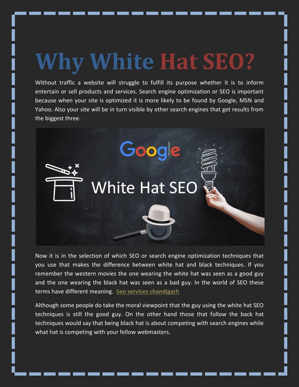 why white hat seo