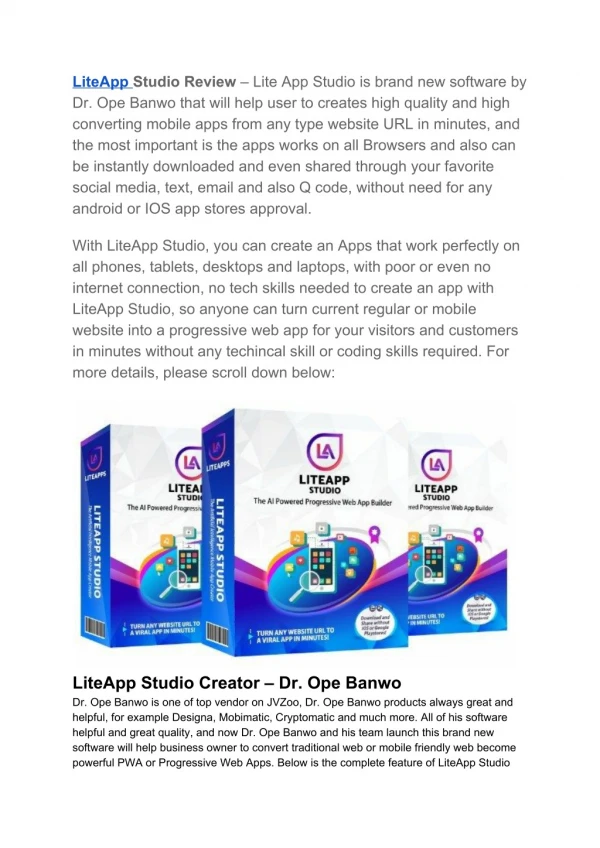 LiteApp Studio Review New Evolution of The Mobile and Web App Experience