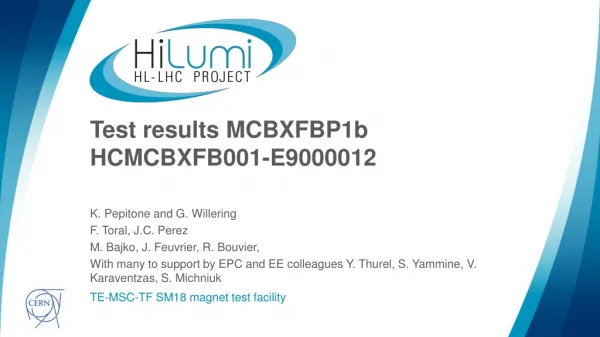 Test results MCBXFBP1b HCMCBXFB001-E9000012