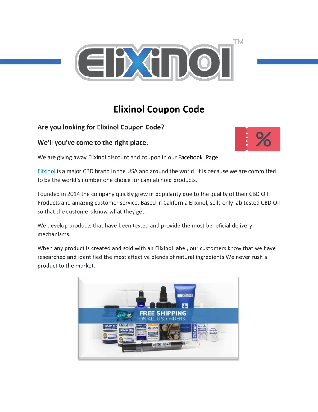 elixinol coupon code